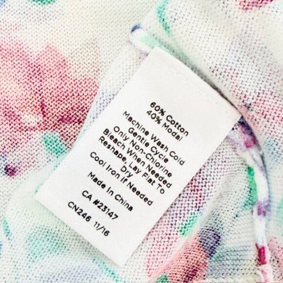 NWT $80 Talbots Womens XS Floral Print Dressy Shrug Bolero Crop Sweater Jacket - Picture 8 of 11